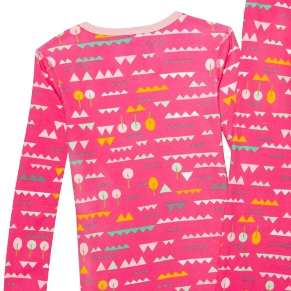 Eddie Bauer 2T Toddler Girl Azalea Pink Long Sleeve Jogger Pants Cotton PJ Set
